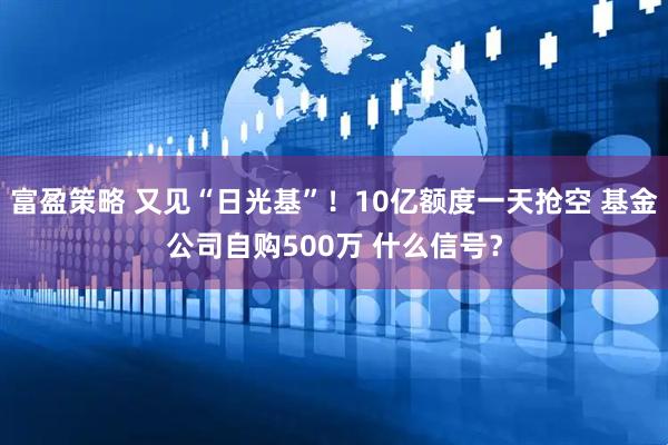 富盈策略 又见“日光基”！10亿额度一天抢空 基金公司自购500万 什么信号？